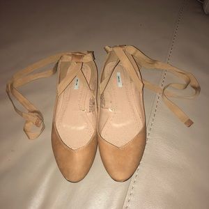 Lace up ballet flats